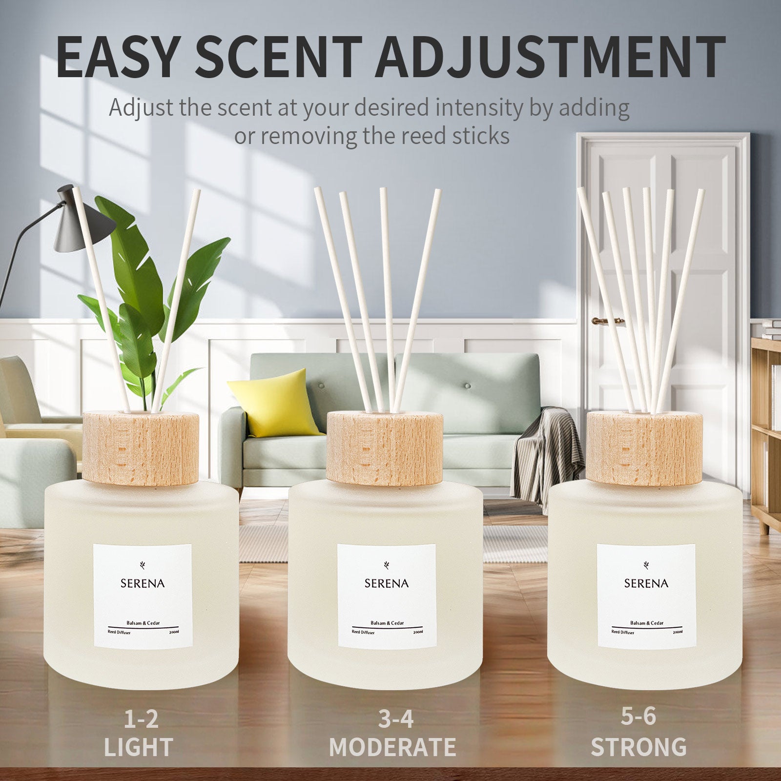 Frosted Glass Diffuser for Home Fragrance, Serena Air Freshener (200ml)