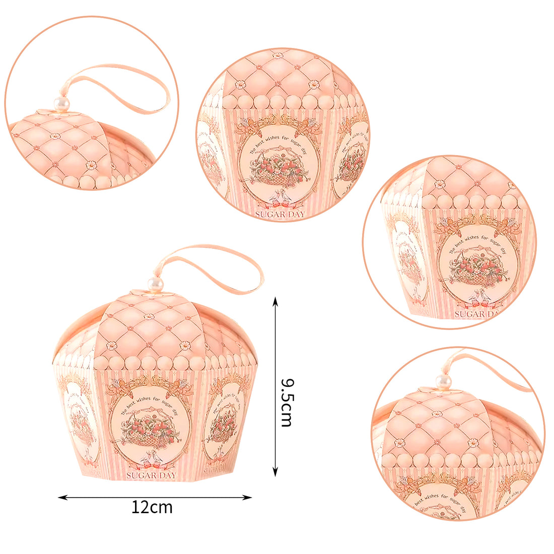 Pearl Flower Gift Box Set of 10, Reusable Birthday Chocolate Gift Box