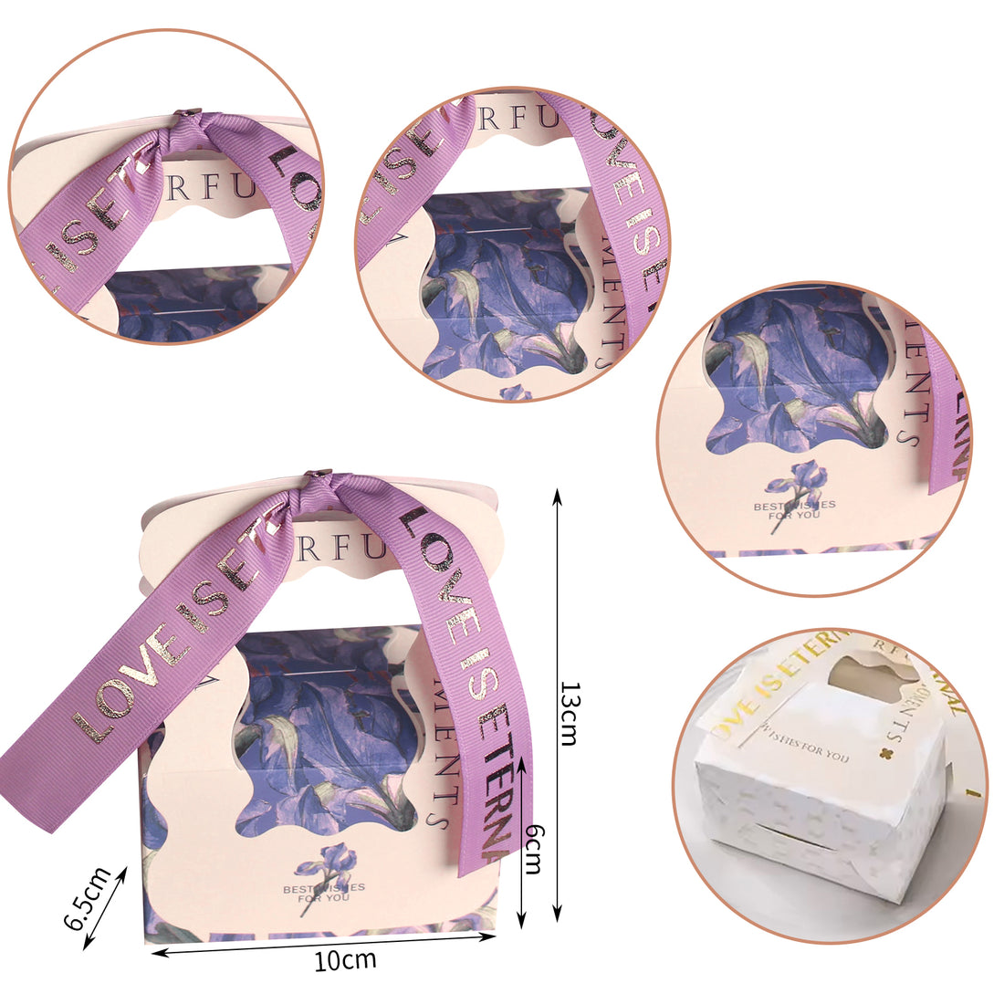 Luxury Gift Box Set of 10, Premium Hand Bag Flower Gift Box Set