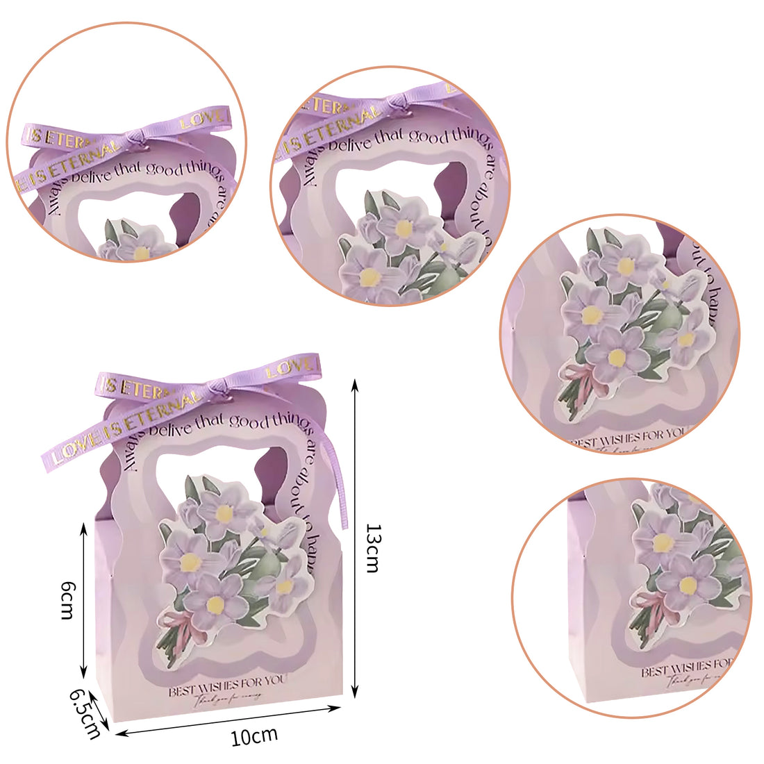 Flower Gift Box Set of 10, Premium Craft Gift Box for Her