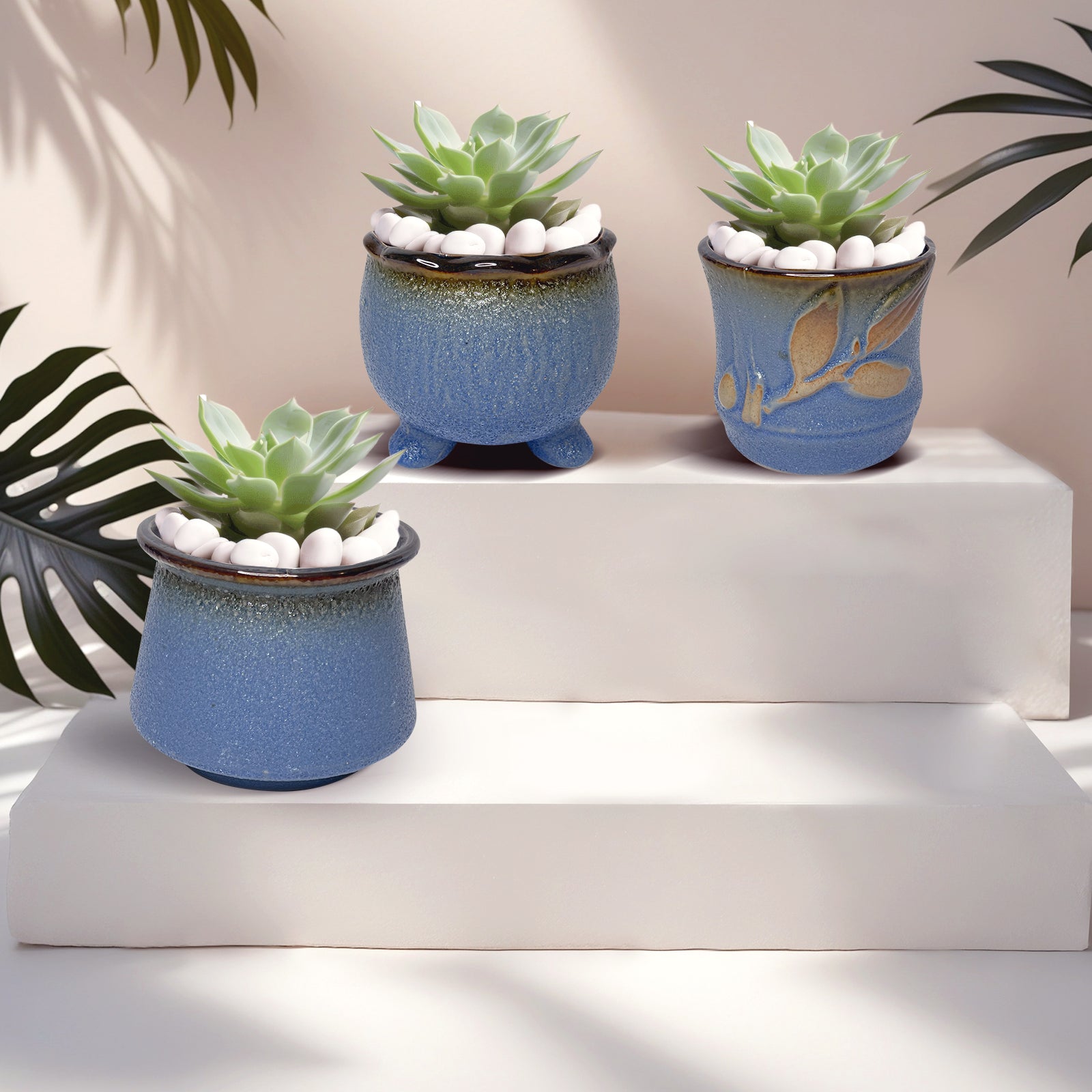 Bubble Plant Pot, Purple Glazed Planter Pot for Decor
