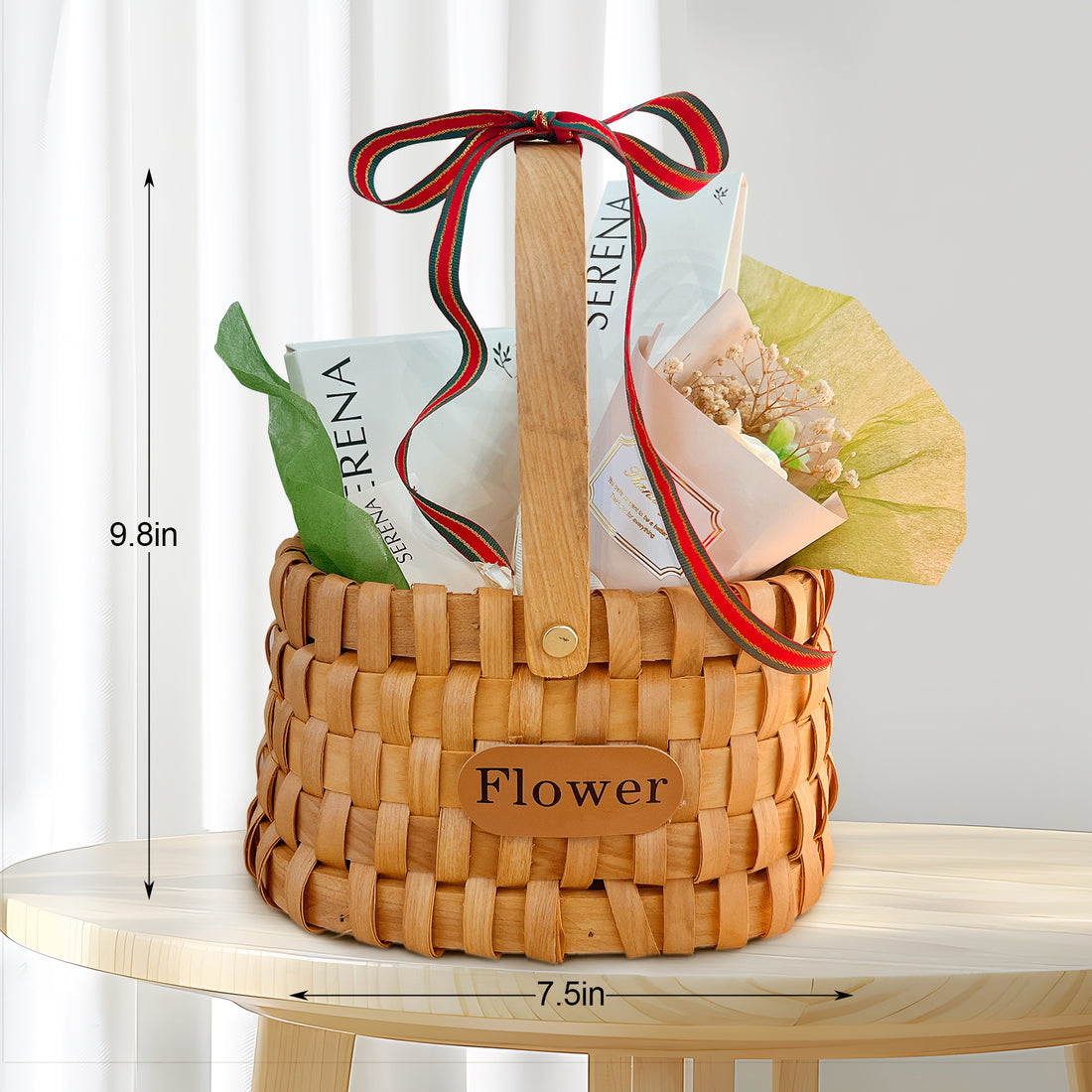 Serena Aromatherapy Gift Basket: Reed Diffuser, Soap Flower & Scented Hanging Ornament