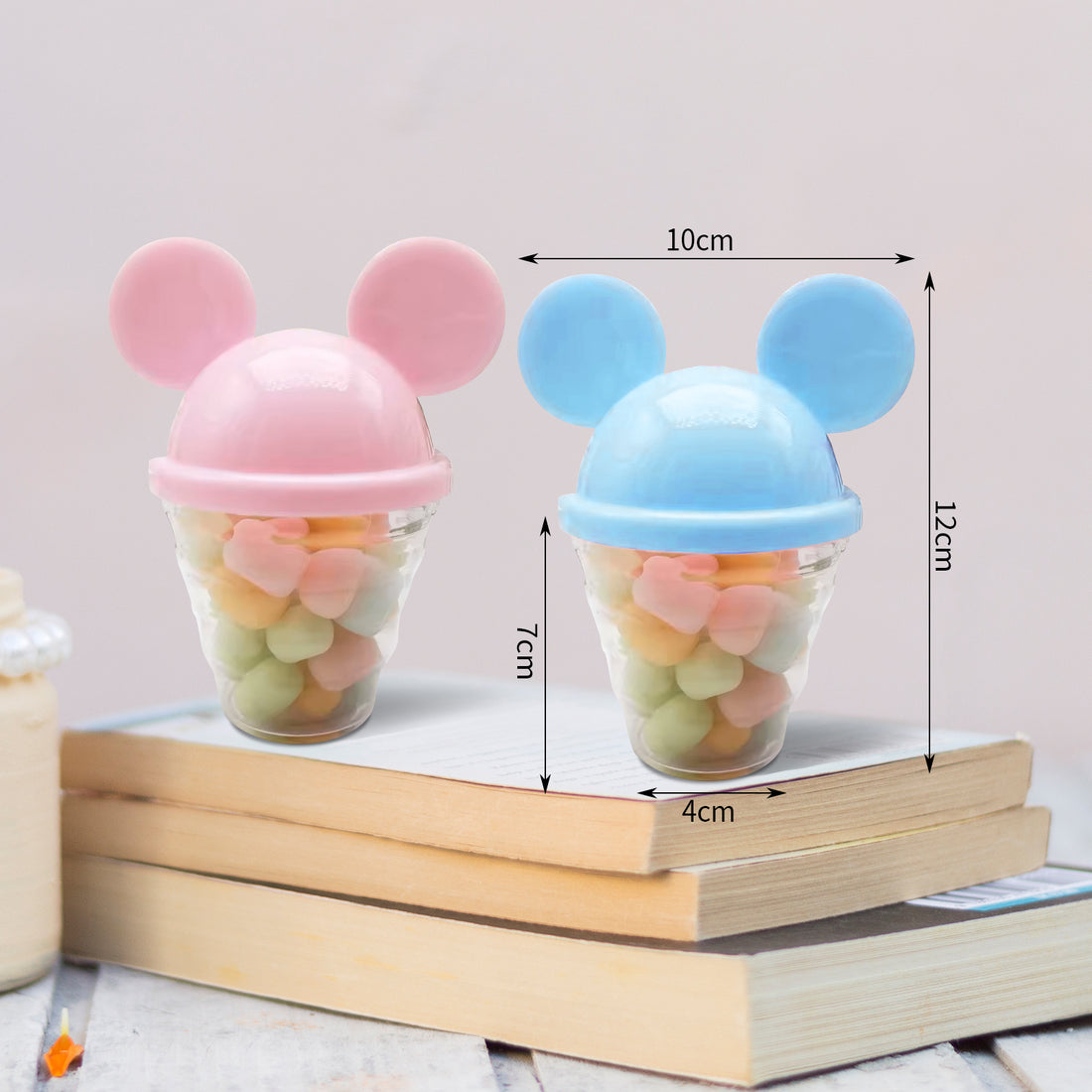 Mikey Candy Cups, Set of 5 Transparent Mikey Candy Cups, Baby Gift