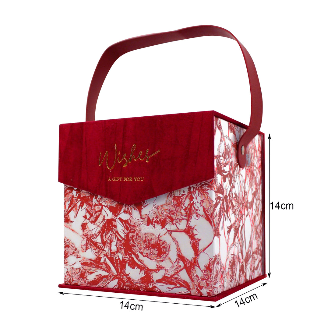 Best Wishes Gift Box, Red Flowers Special Gift Box, Craft Gift Box