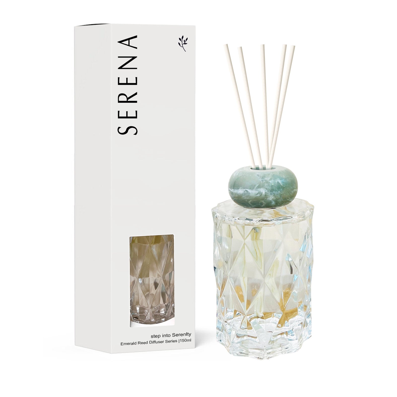 Crystal Glass Diffuser for Home Fragrance, Serena Air Freshener (150ml)