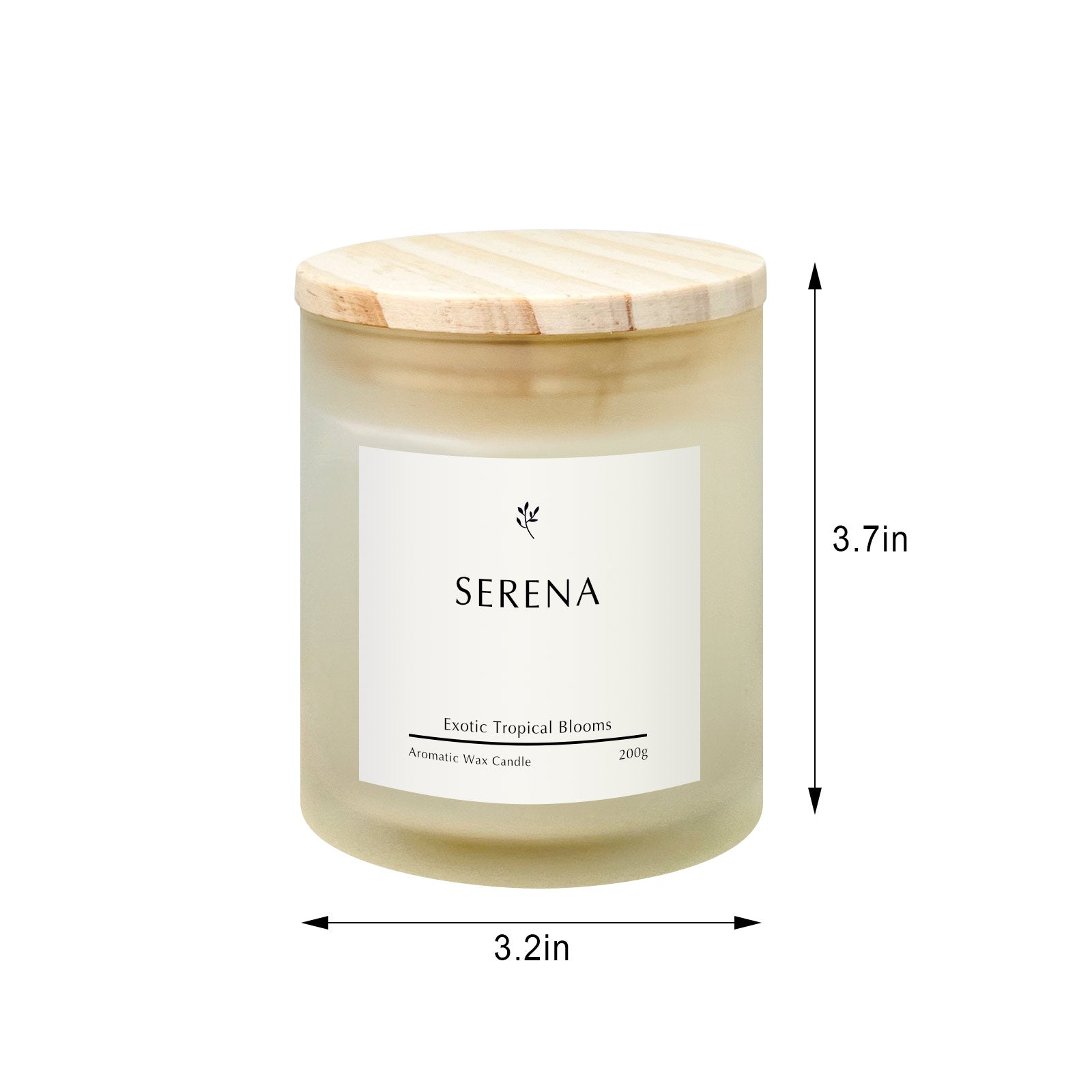 Frosted Glass Candle for Home Decor, Serena Scented Candle (200g)