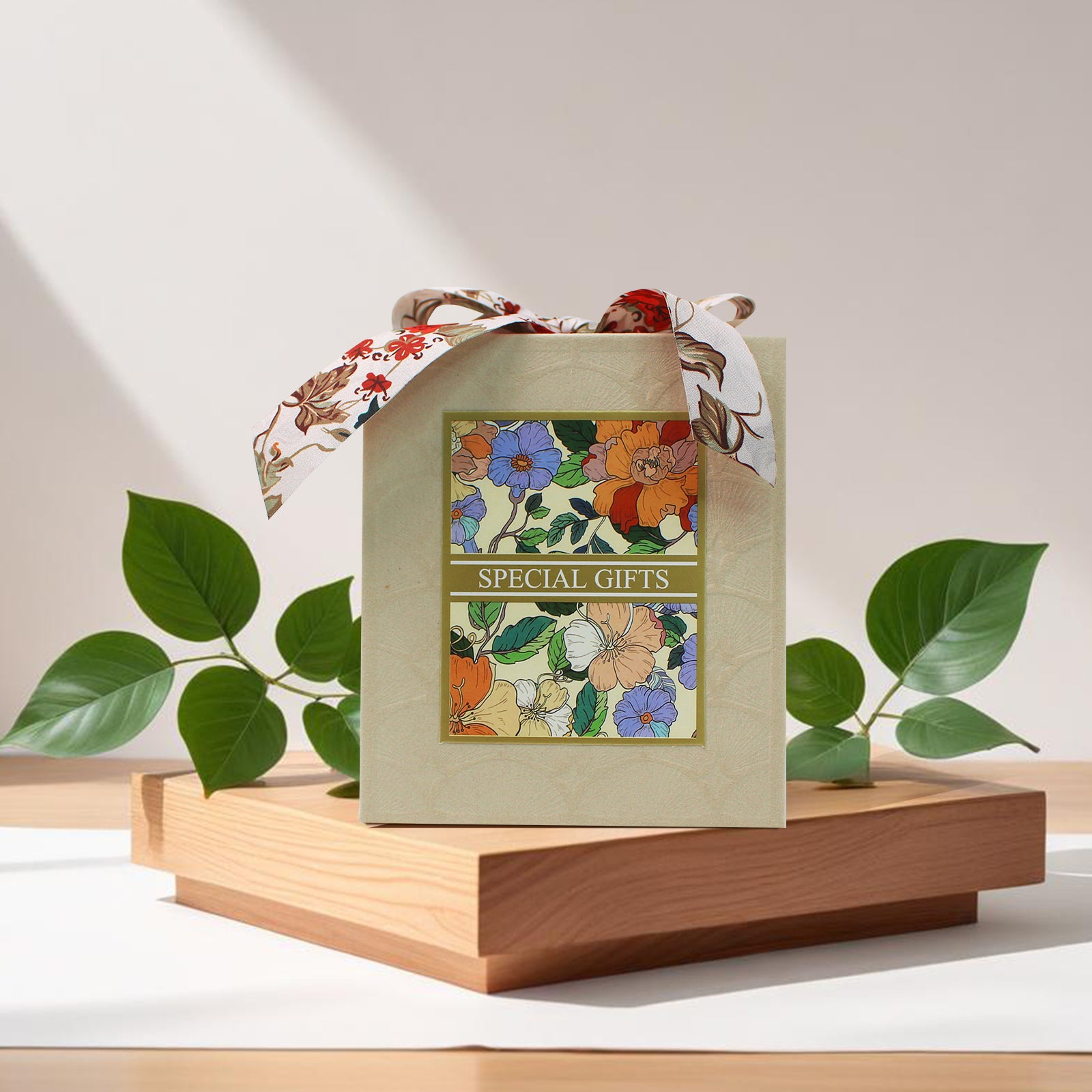 Floral Gift Box With Bow, Special Gift Box, Premium Craft Gift Box