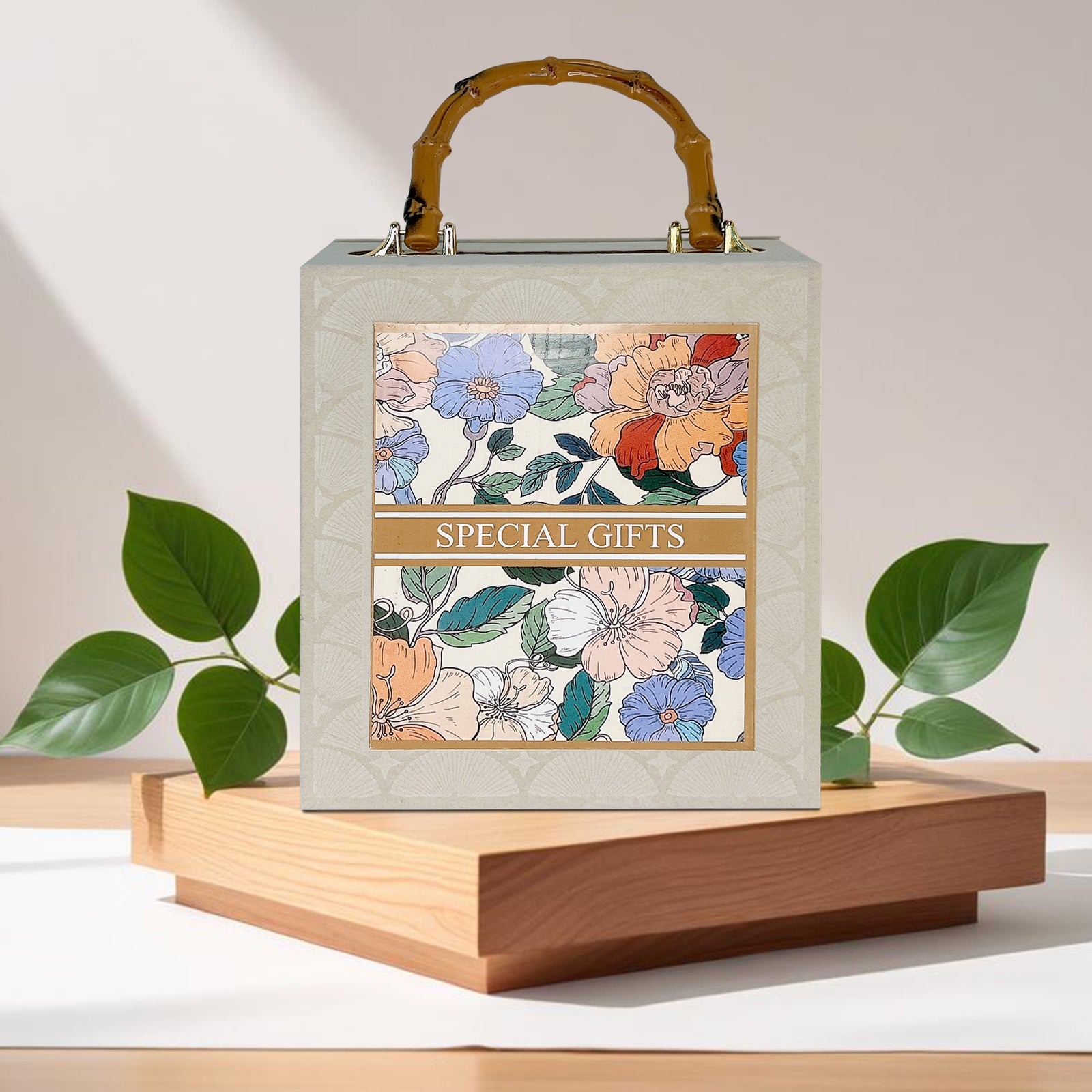 Gift Box With Handle, Floral Special Gift Box, Wedding Gift Box