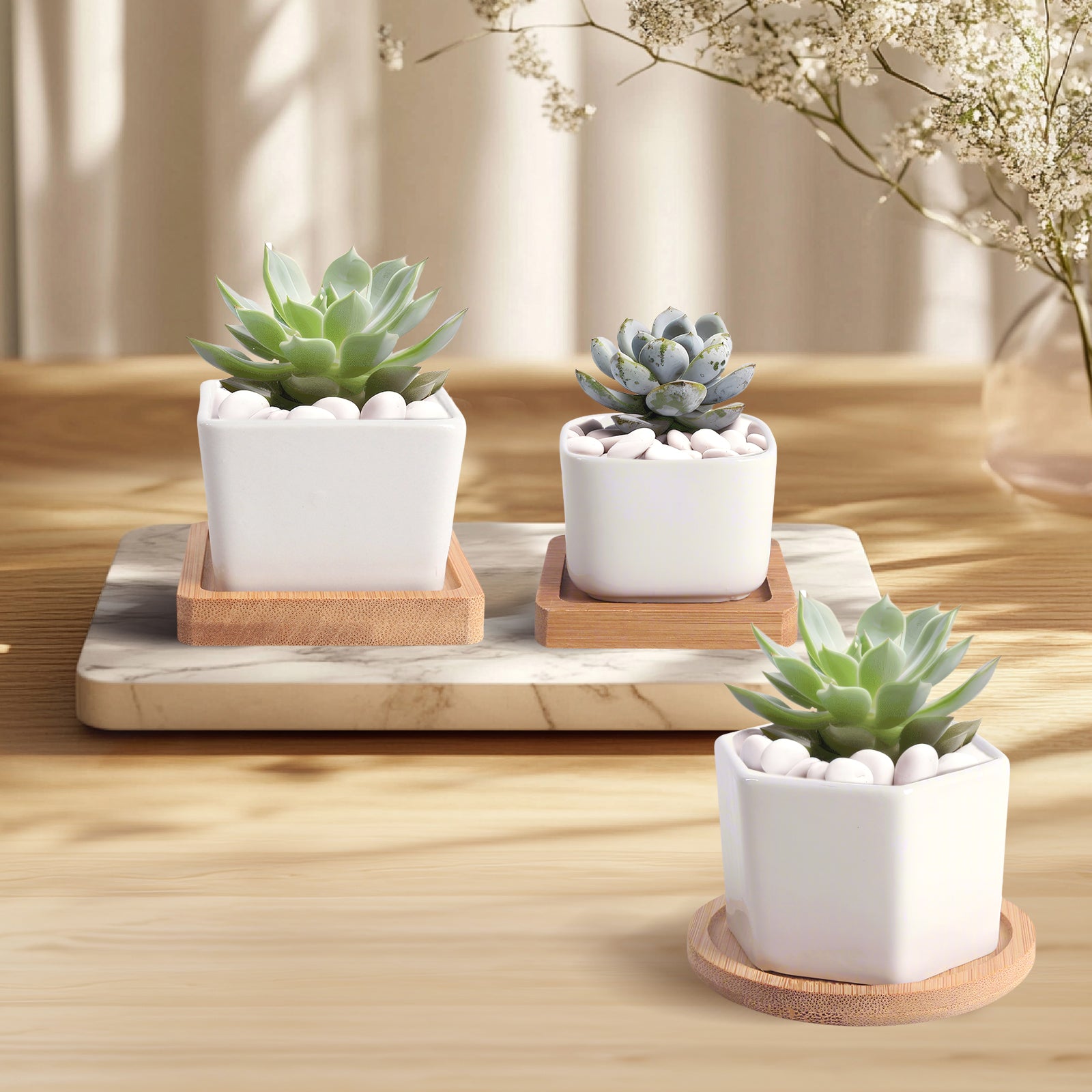 Modern Planter Pot, Pure White Ceramic Planter Pot, Home Decor