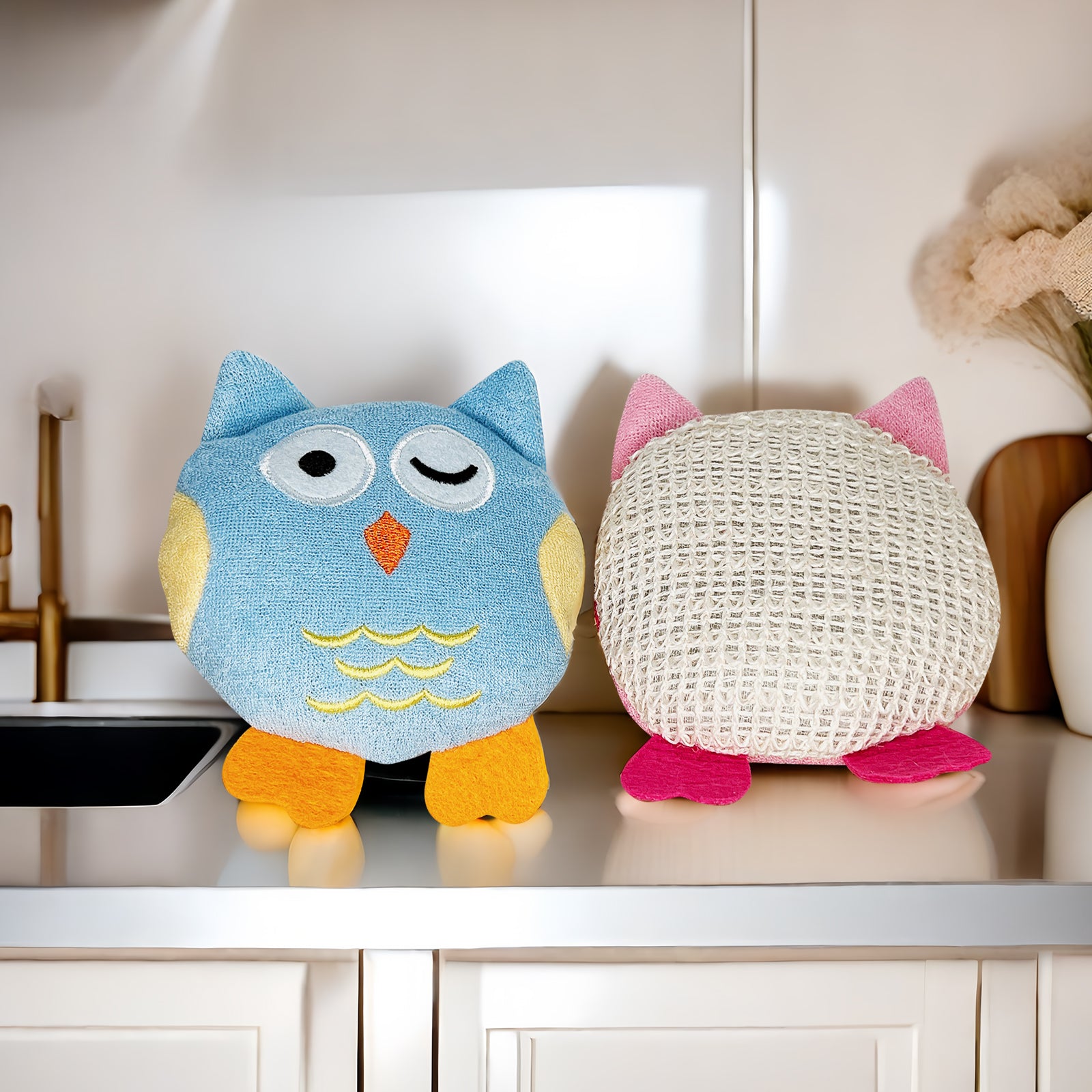 Cute Bath Sponge, Reusable Owl Bath Sponge, Bath Accessories