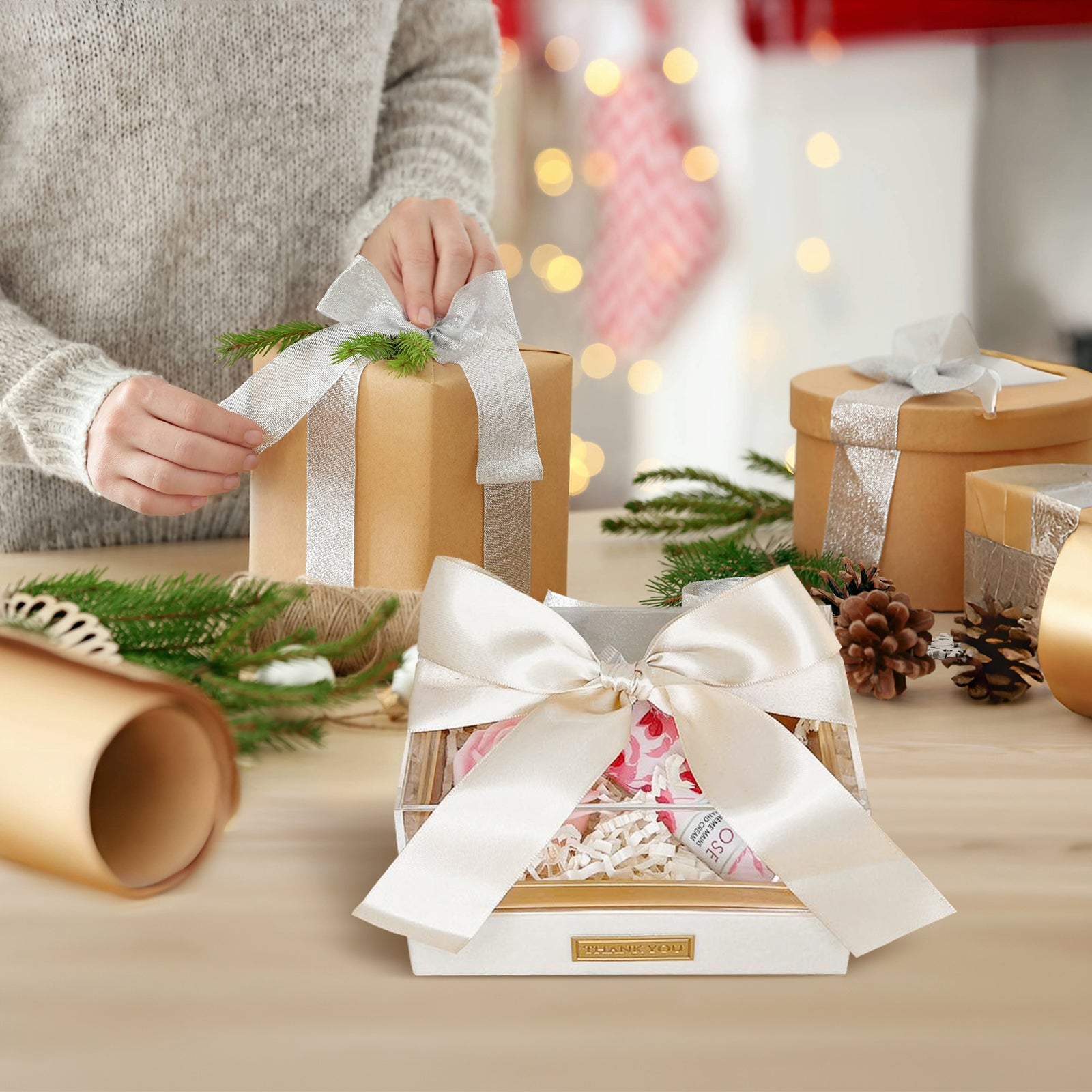 Luxury Gift Box With Bow, Premium Curated Craft Gift Box, Handmade Box