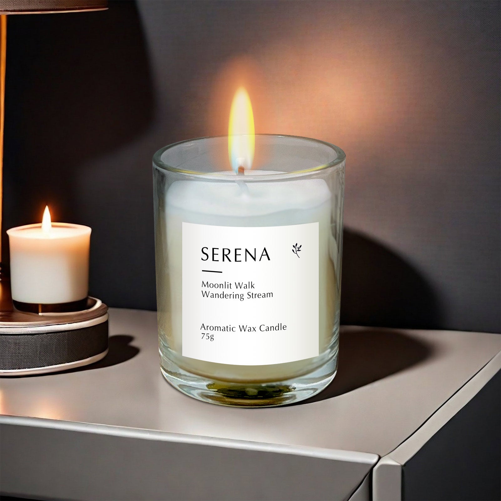 White Candle, Serena Scented Candle for Home Decor (75g)