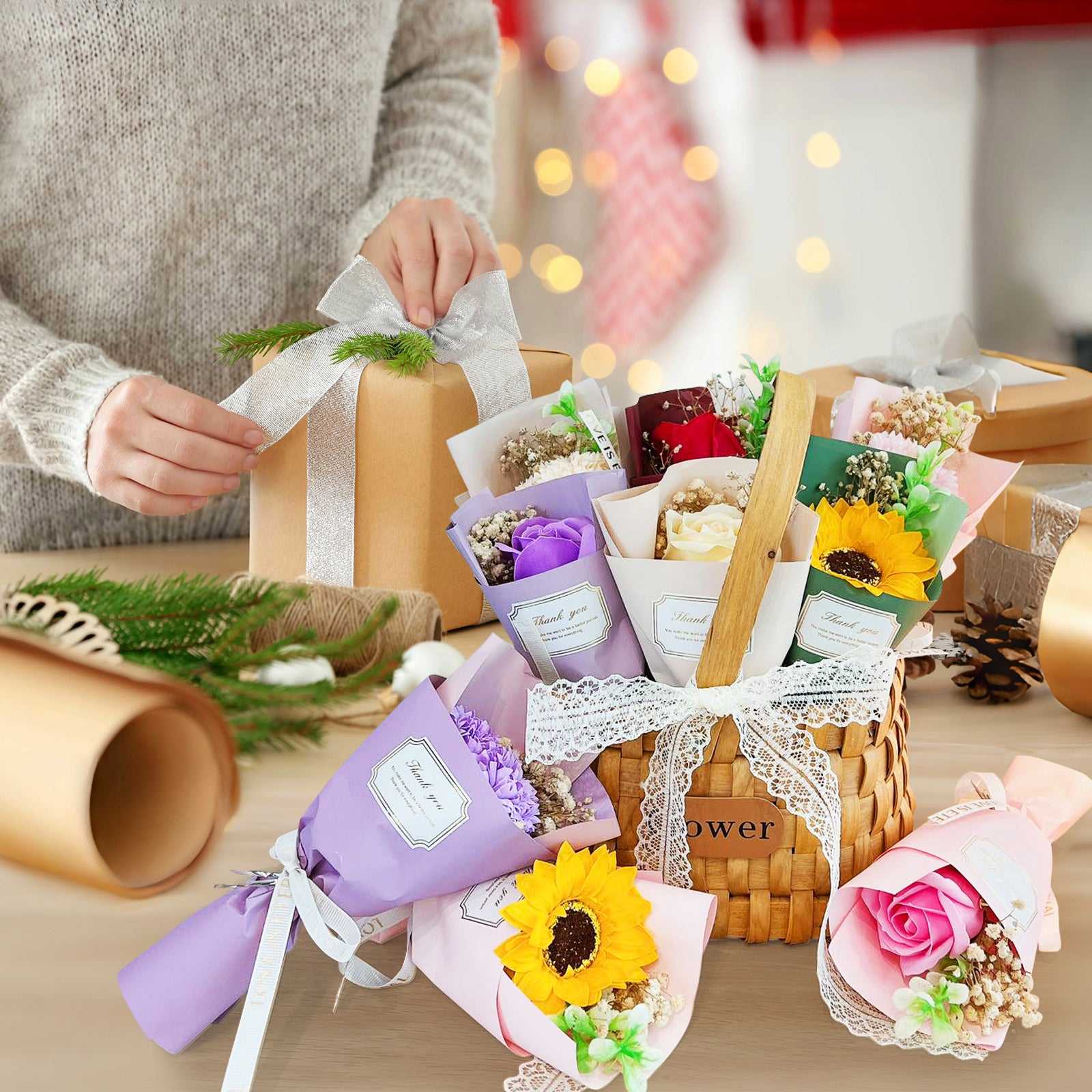 Woven Gift Baskets, Unique Craft Basket, Anniversary Basket Gift