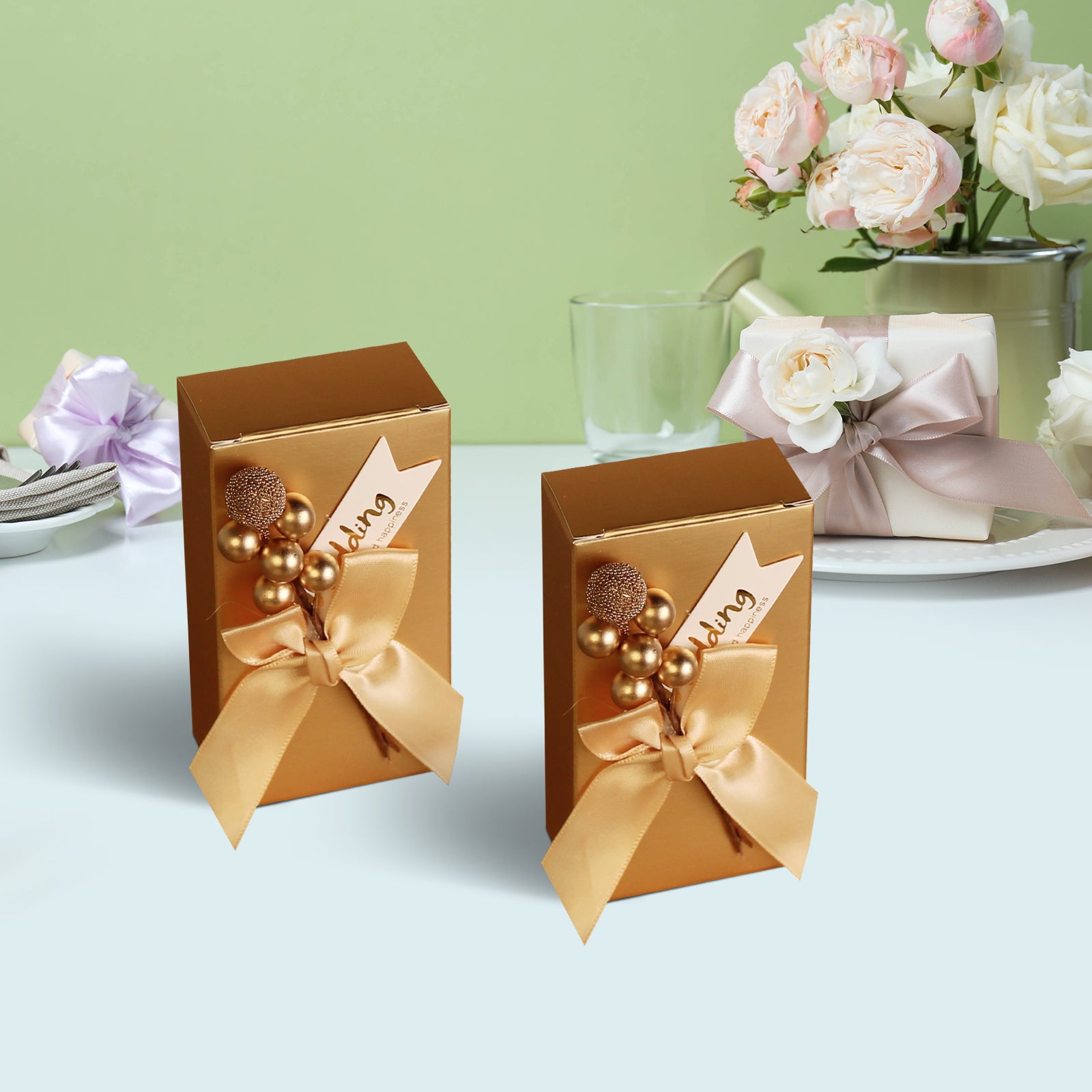 Gold Gift Box Set of 10, Premium Gold Boxes for Gift