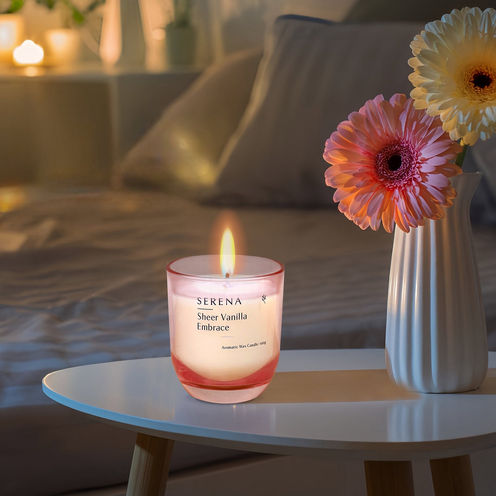 Soy Wax Candles, Serena Jar Candle, Decorative Candles in Jars (100g)