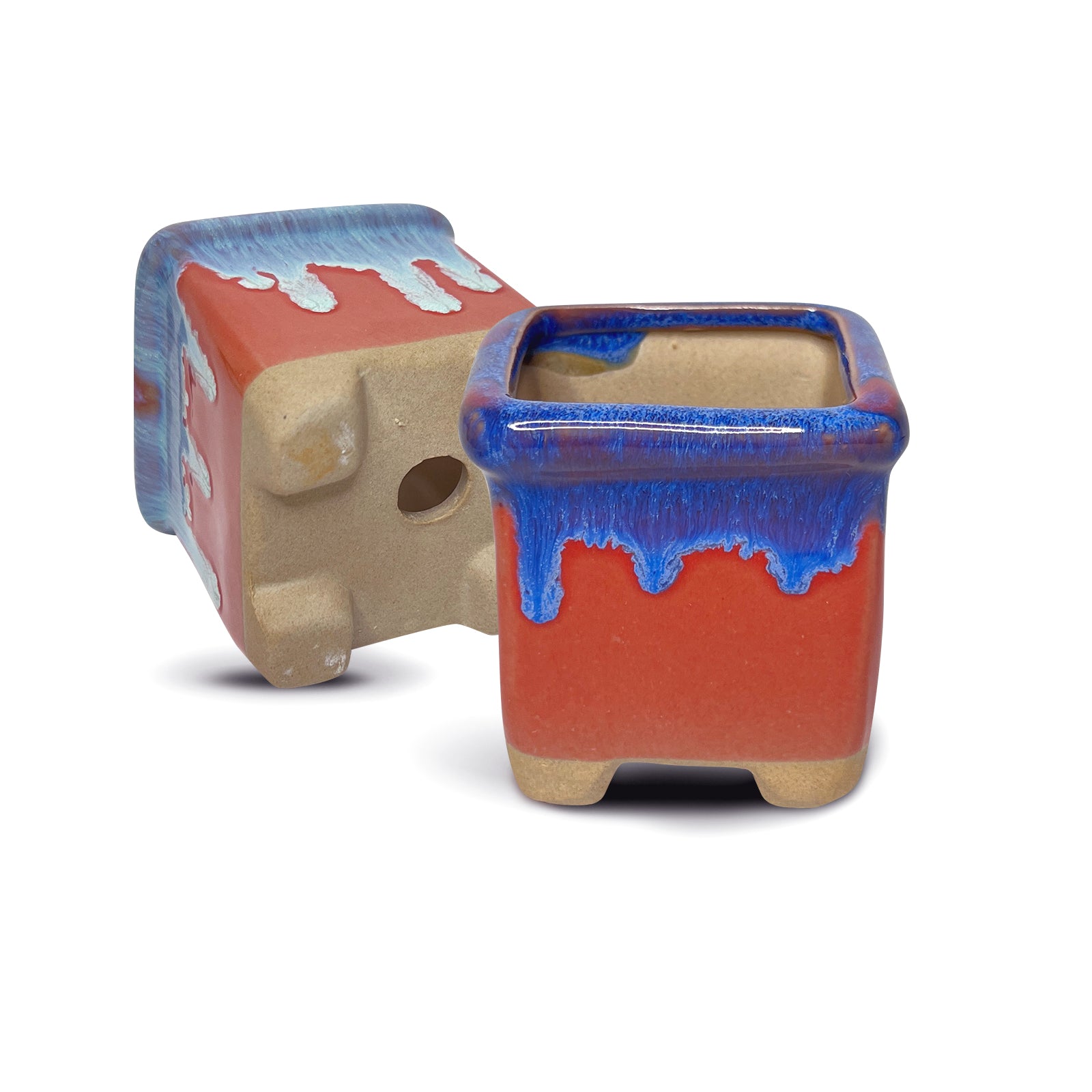 Painter Pot, Hand Painted Square Indoor Planter Pot