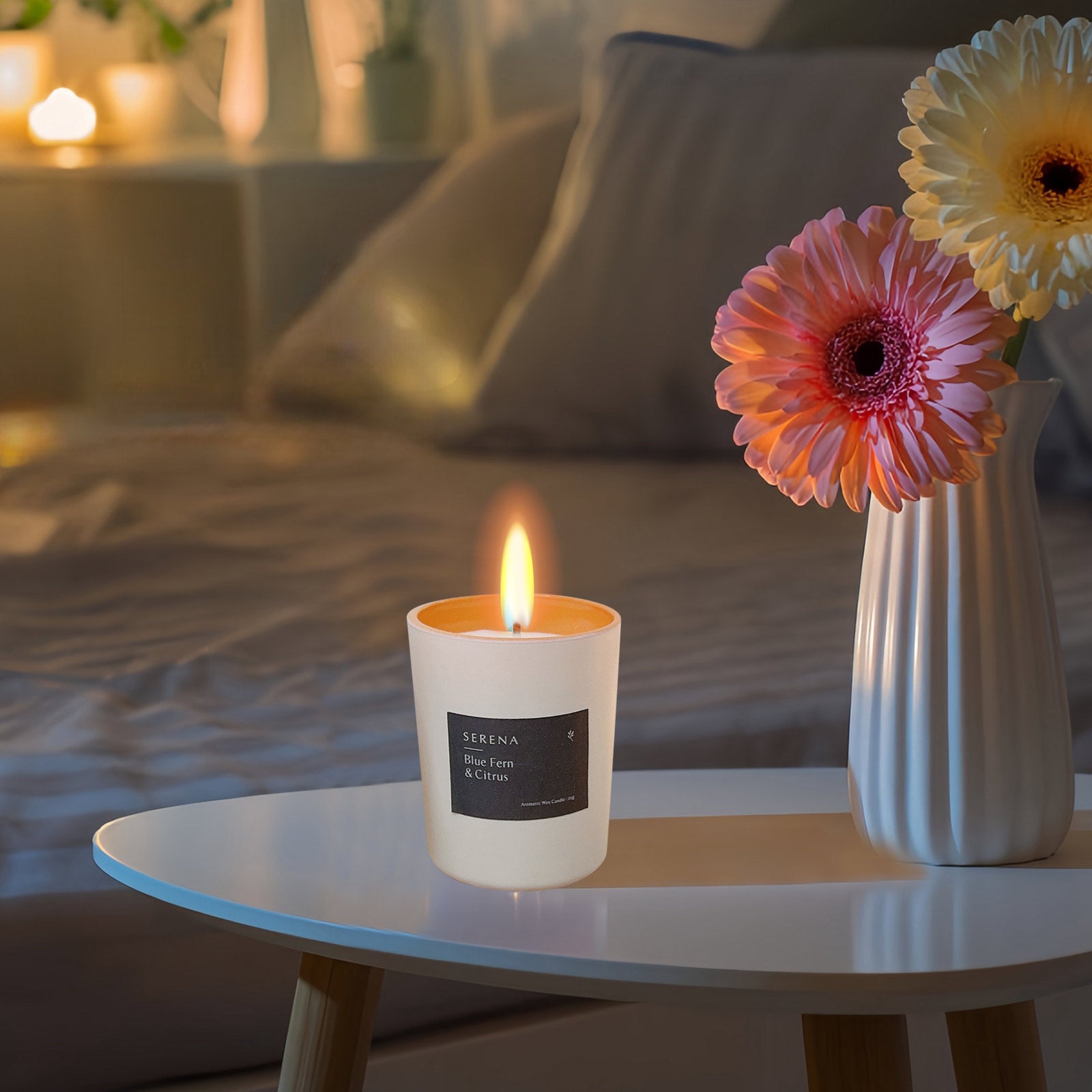 Frosted Glass Candle Set for Home Decor, Serena Scented Candle Set (50g * 3)