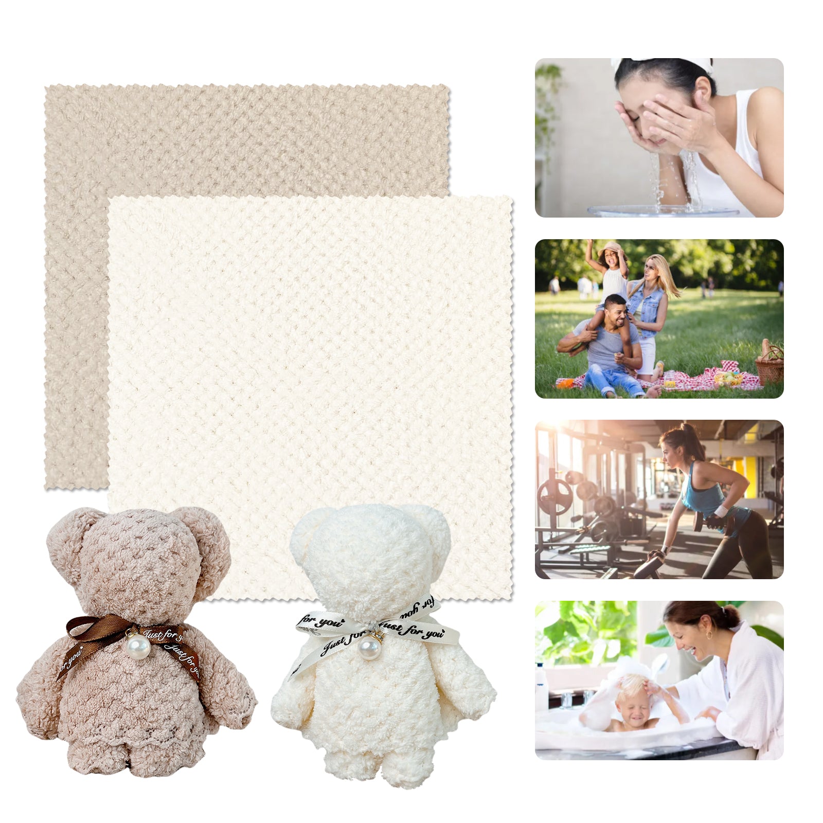Teddy Bear Bath Towel, Cute Bath Towel, Soft and Cozy Towel