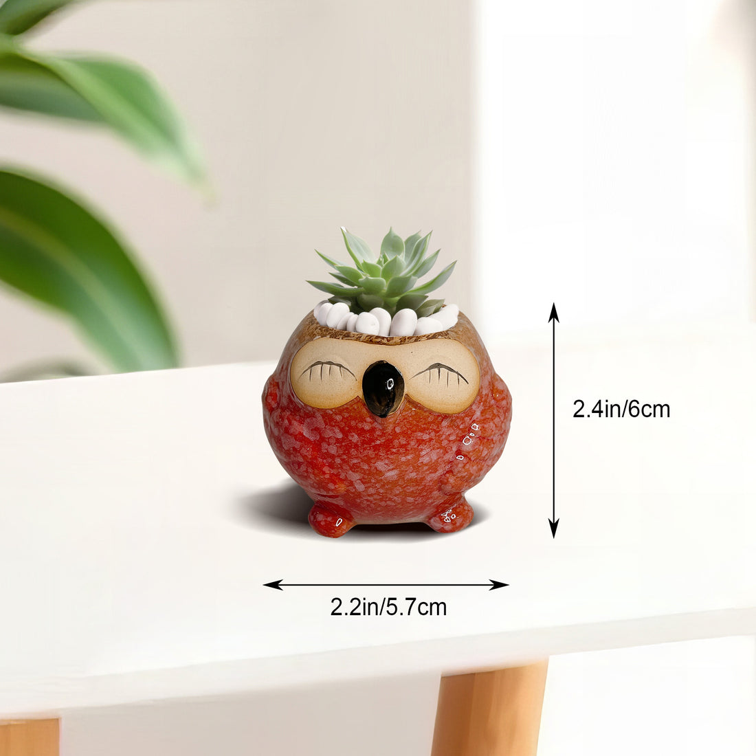 Mini Clay Plant Pots, Owl Clay Planter Pot, Hand Painted Indoor Plant Pot