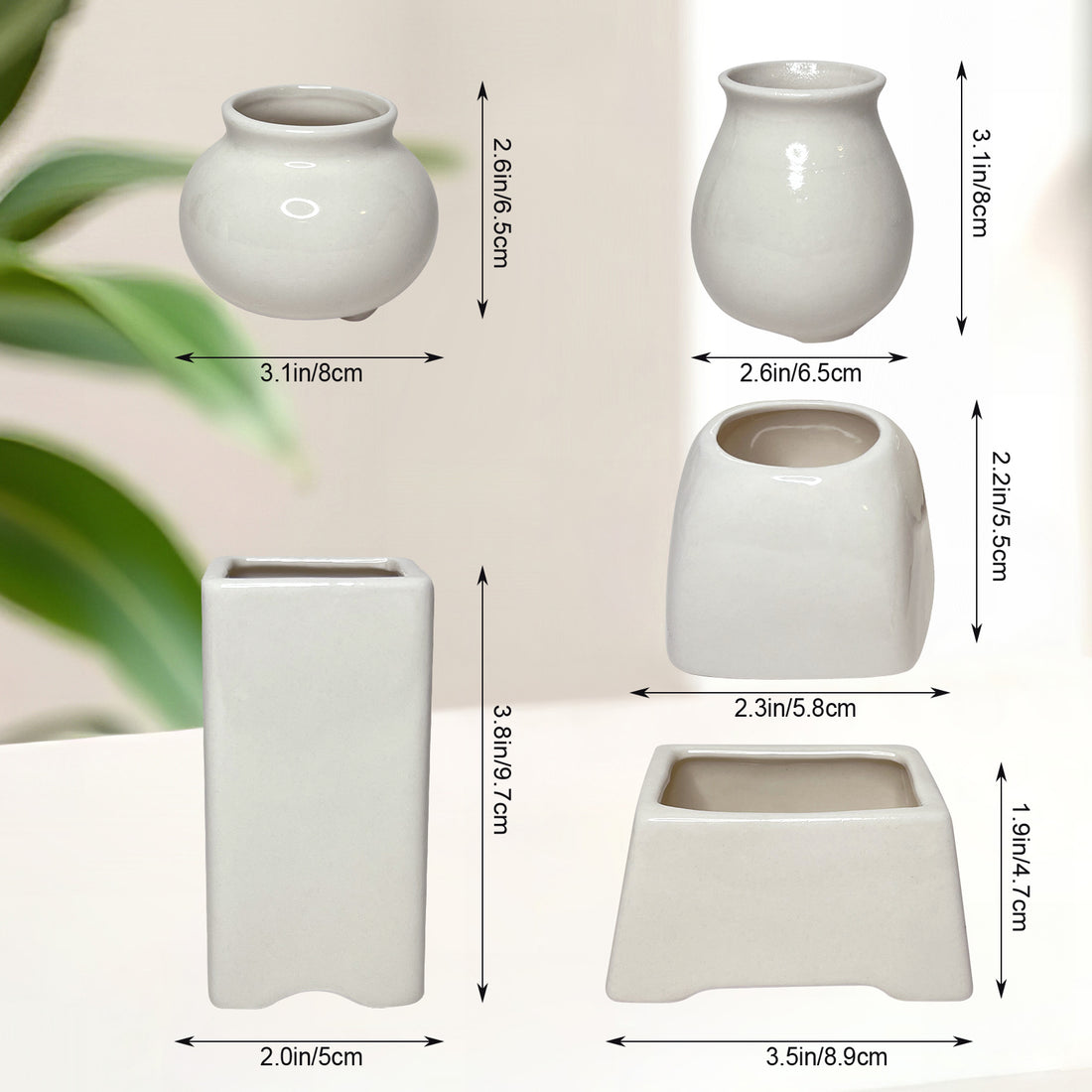 Indoor Ceramic Plant Pots, Multi-shape Tsumami Ceramic Planter Pot