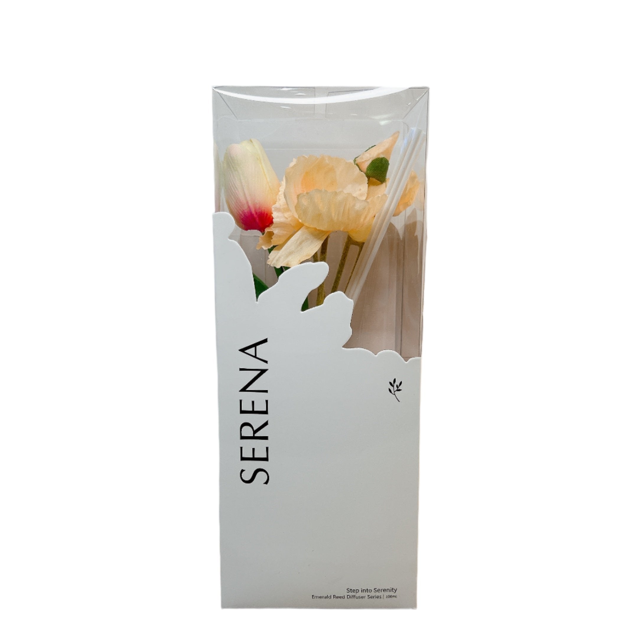 Crystal Glass Flower Reed Diffuser for Home Fragrance, Serena Air Freshener (100ml)