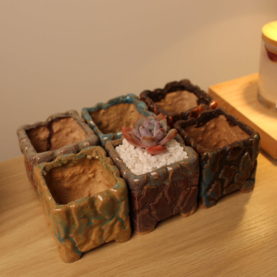 Square Planter Pot, Maifan Stone Planter Pot Home Decor