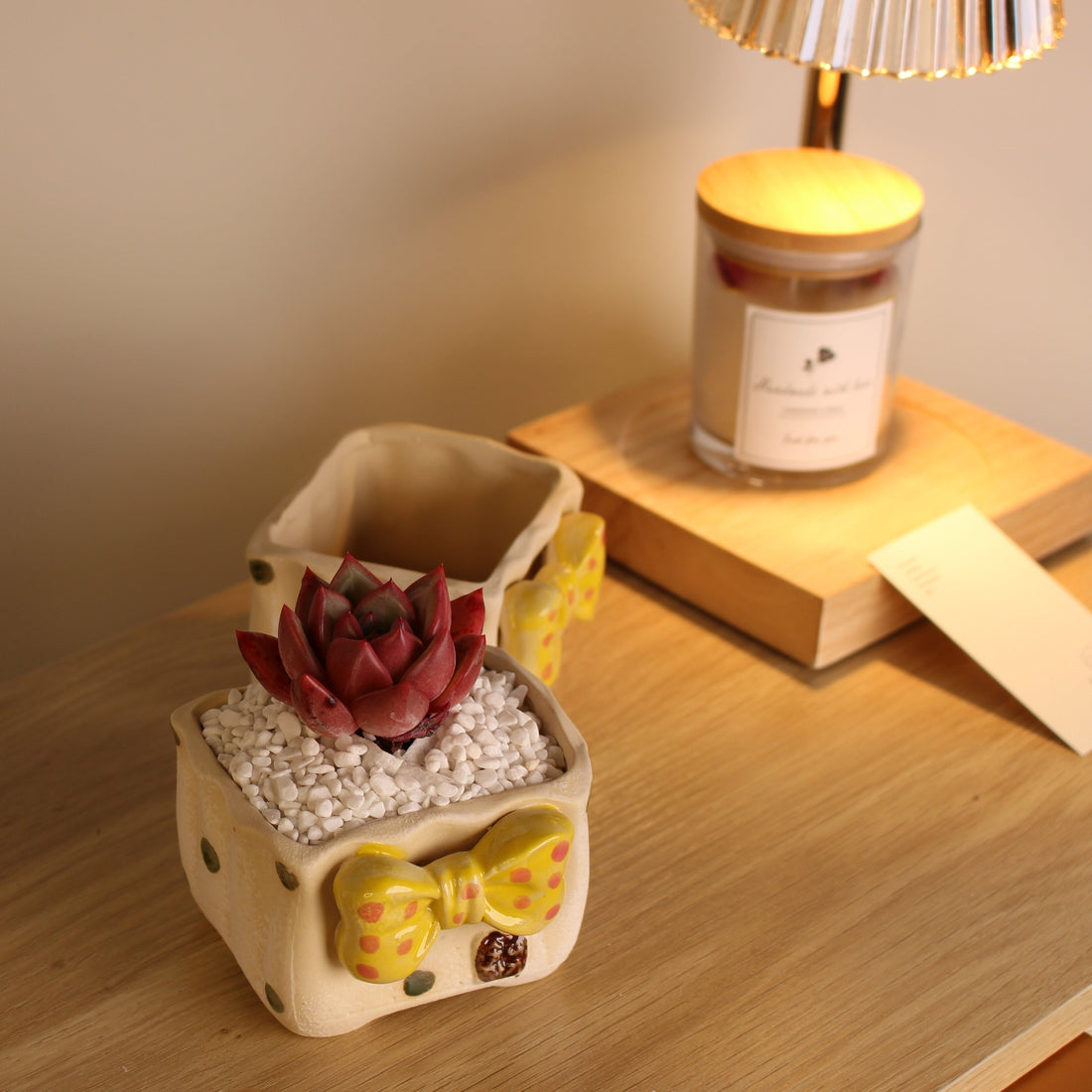 Bow Tie Clay Plant Pot, Korean Style Garden Planters