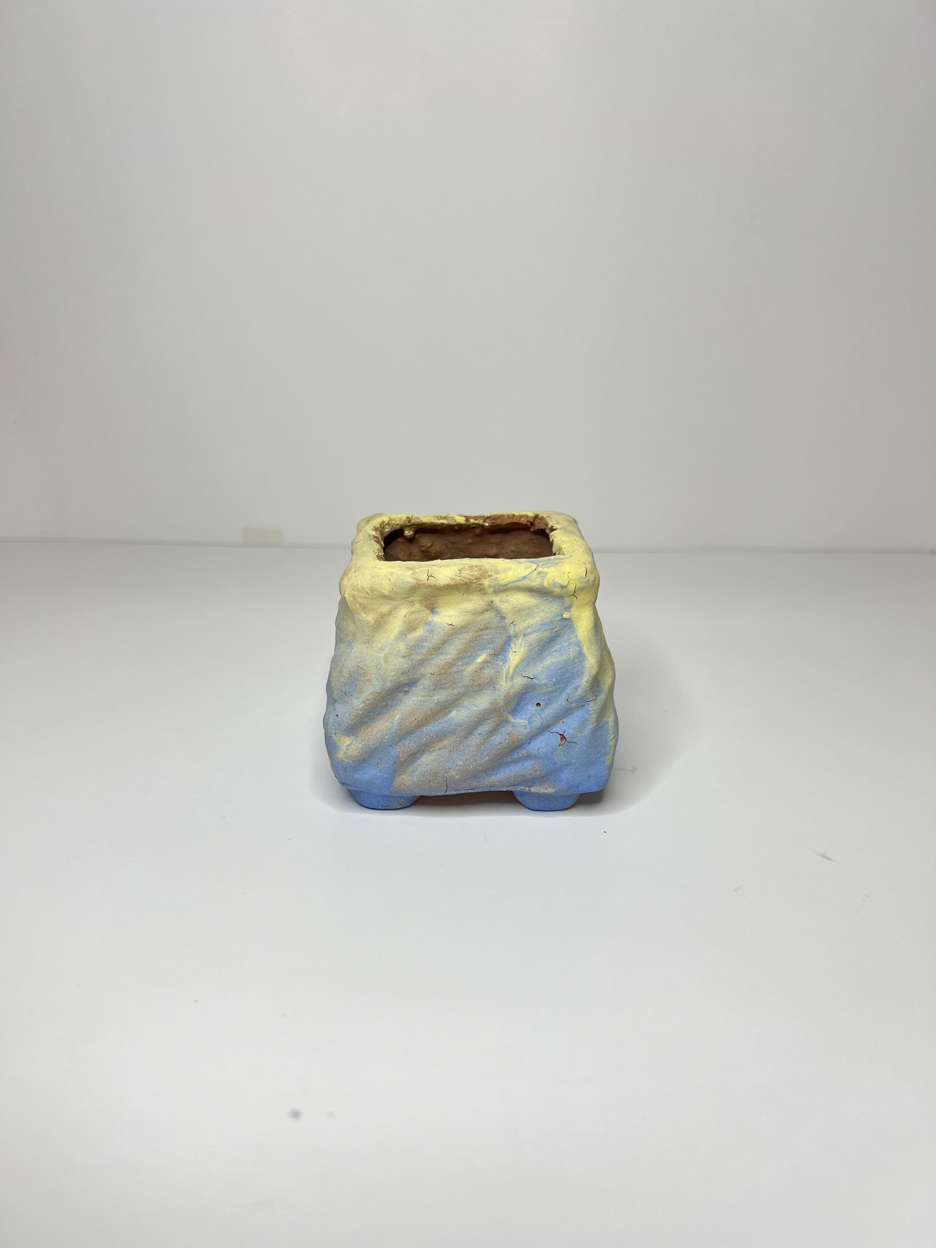 Wavy Mini Planter Pot, Maifan Stone Square Planter Pot, Home Decor