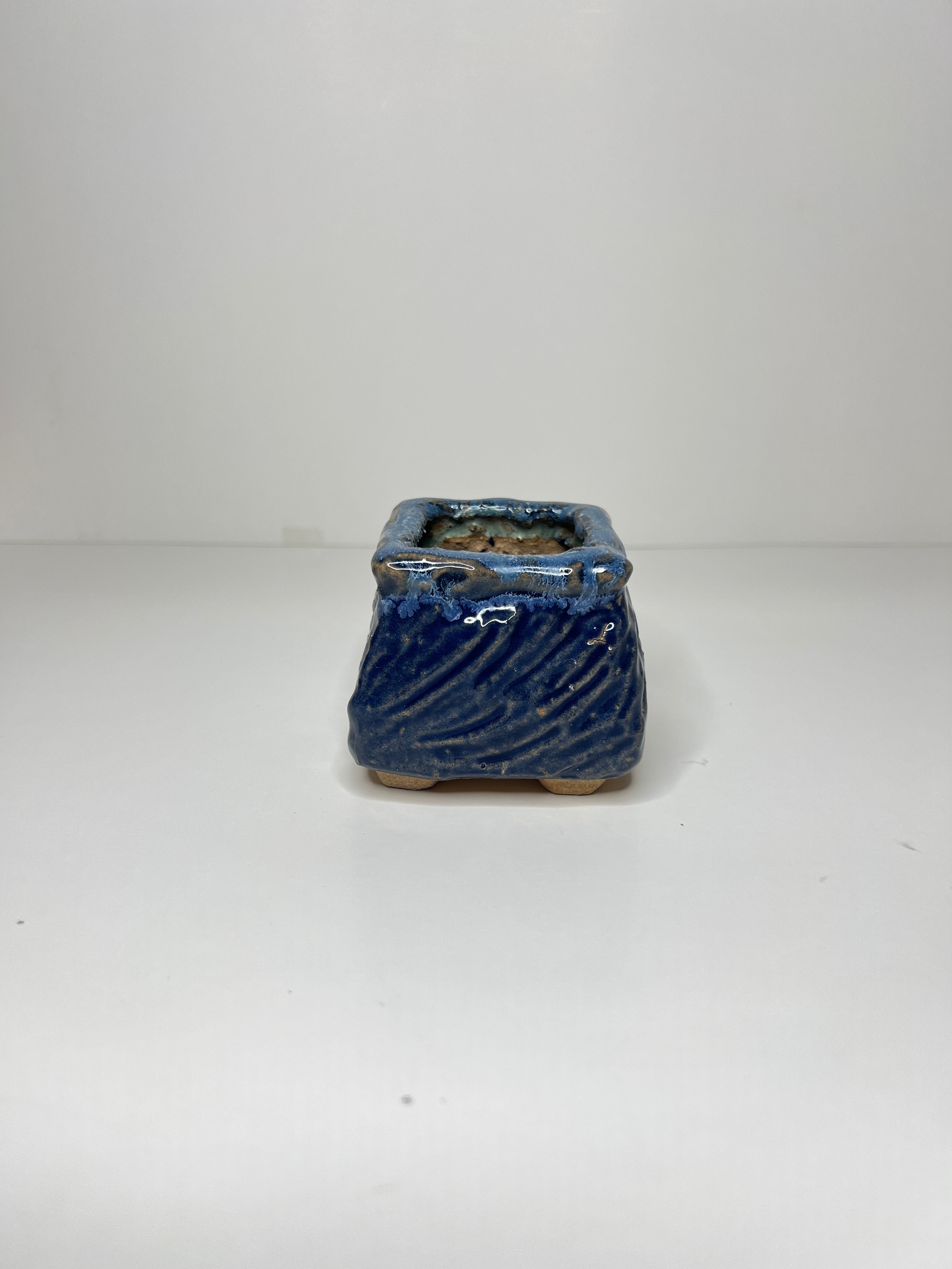 Wavy Mini Planter Pot, Maifan Stone Square Planter Pot, Home Decor