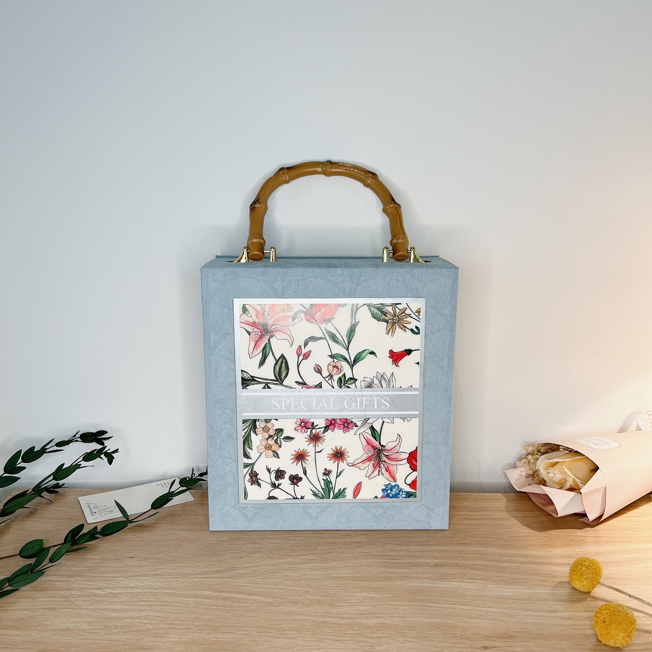 Gift Box With Handle, Floral Special Gift Box, Wedding Gift Box