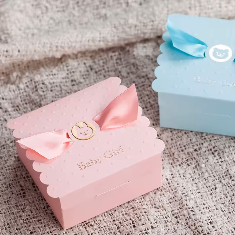 Baby Shower Candy Favor Boxes, Square Candy Box Set of 10