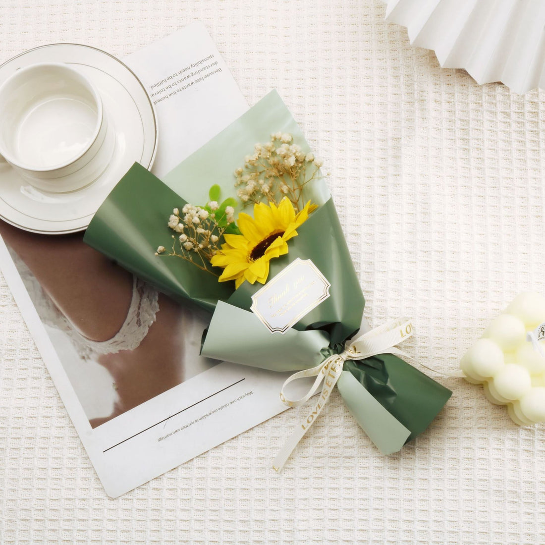 Sun Flower Soap Flower Bouquet, L&