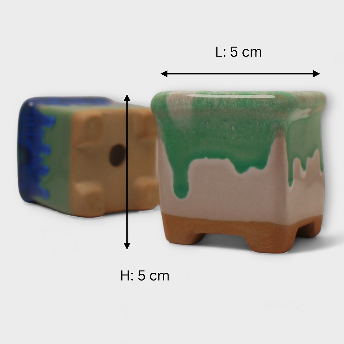 Painter Pot, Hand Painted Square Indoor Planter Pot