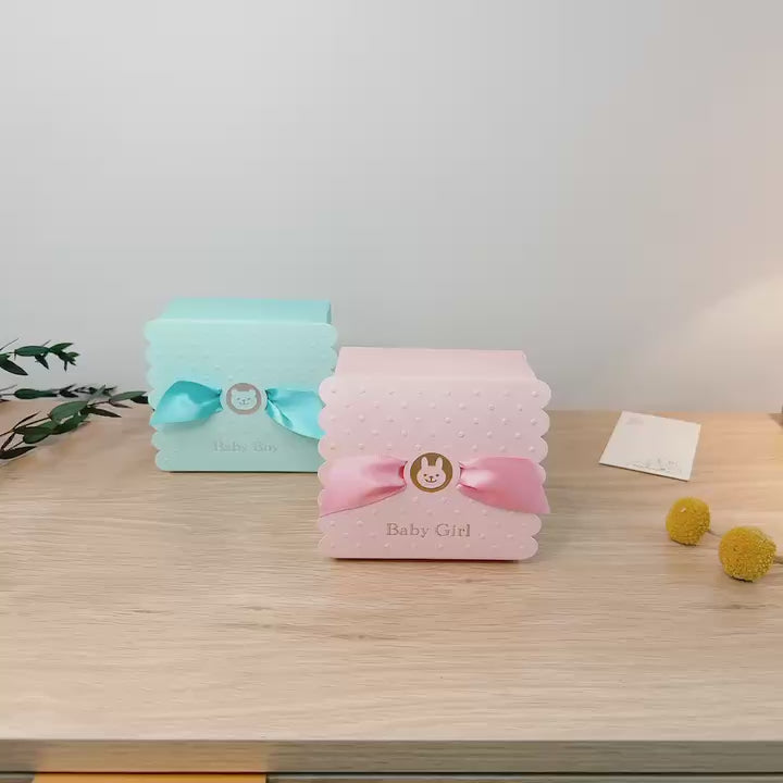 Baby Shower Candy Favor Boxes, Square Candy Box Set of 10