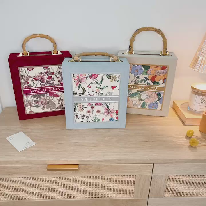 Cardboard Gift Box With Handle, Floral Special Gift Box, Wedding Gift Box