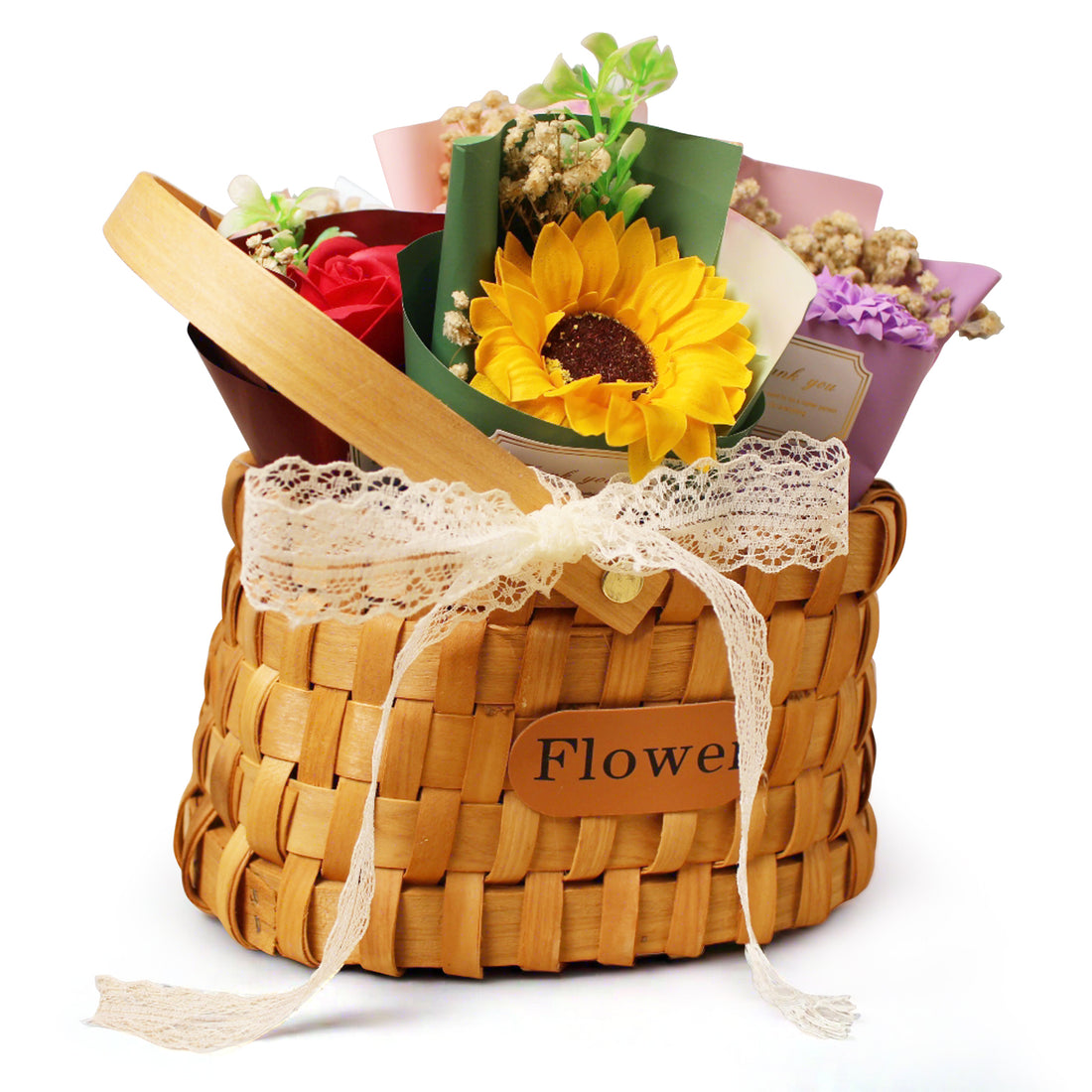 Soap Flower Gift Basket, Elegant Gift Basket for Her, Wedding Gift