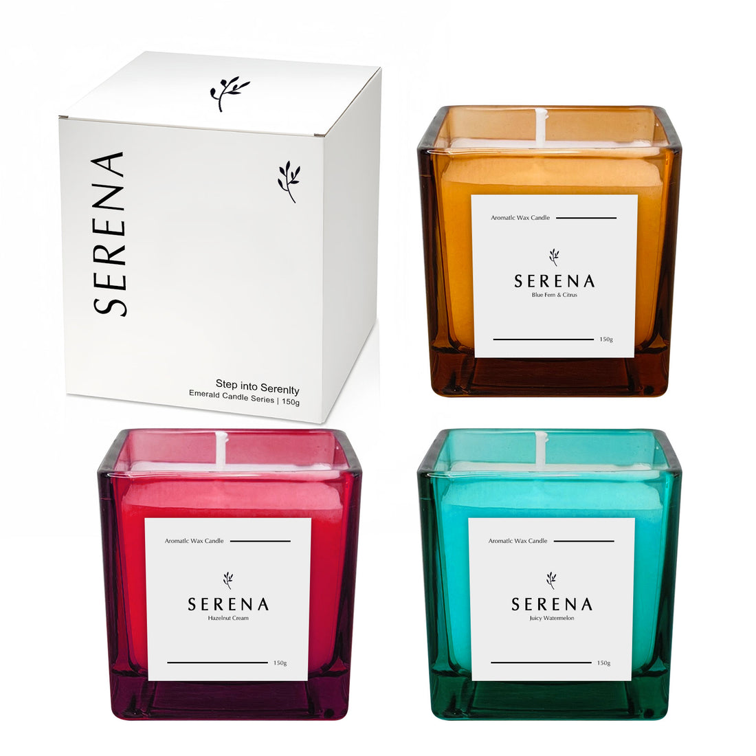 Frosted Candle for Room Decor, Serena Scented Candle (150g)