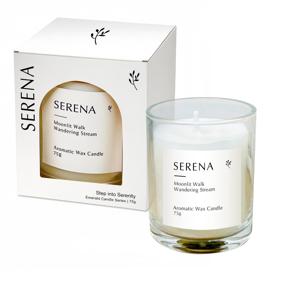 White Candle, Serena Scented Candle for Home Decor (75g)