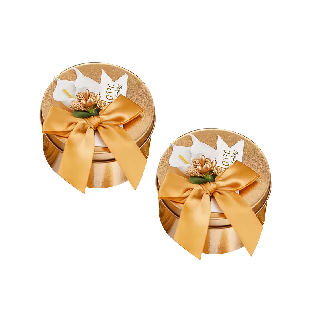 Gold Tin Gift Box Set of 10, Premium Gold Boxes for Gift