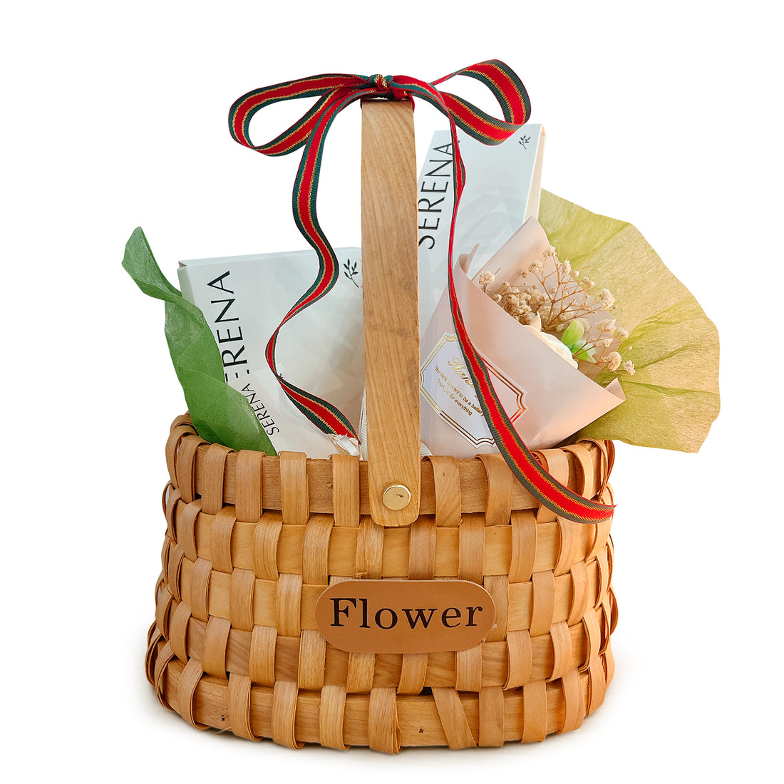 Serena Aromatherapy Gift Basket: Reed Diffuser, Soap Flower &amp; Scented Hanging Ornament