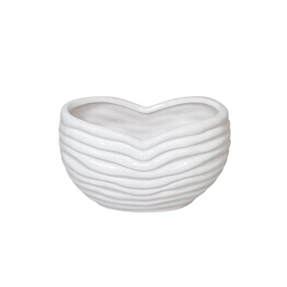 White Sands Plant Pot, Minimalist White Sand Ceramic Planter Pot
