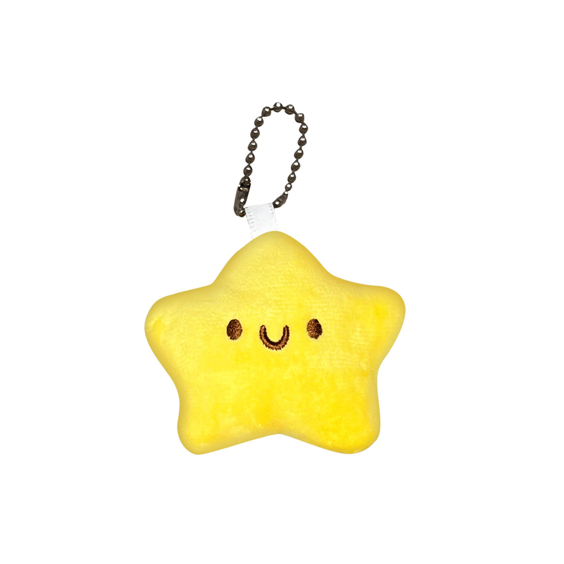 Adorable Star Plush Toy Keychain – Soft Yellow Kawaii Stuffed Star with Cute Smile for Kids, Bags, and Gifts