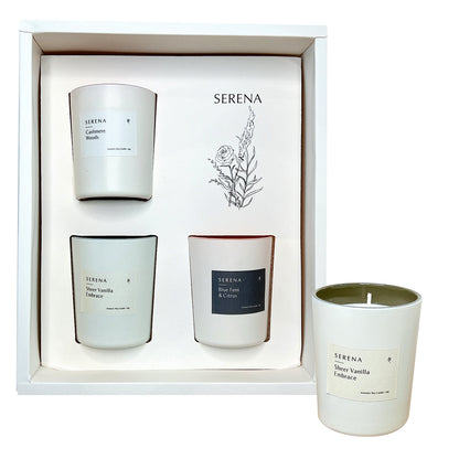 Frosted Glass Candle Set for Home Decor, Serena Scented Candle Set (50g * 3)