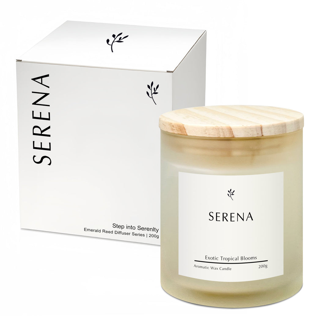 Frosted Glass Candle for Home Decor, Serena Scented Candle (200g)