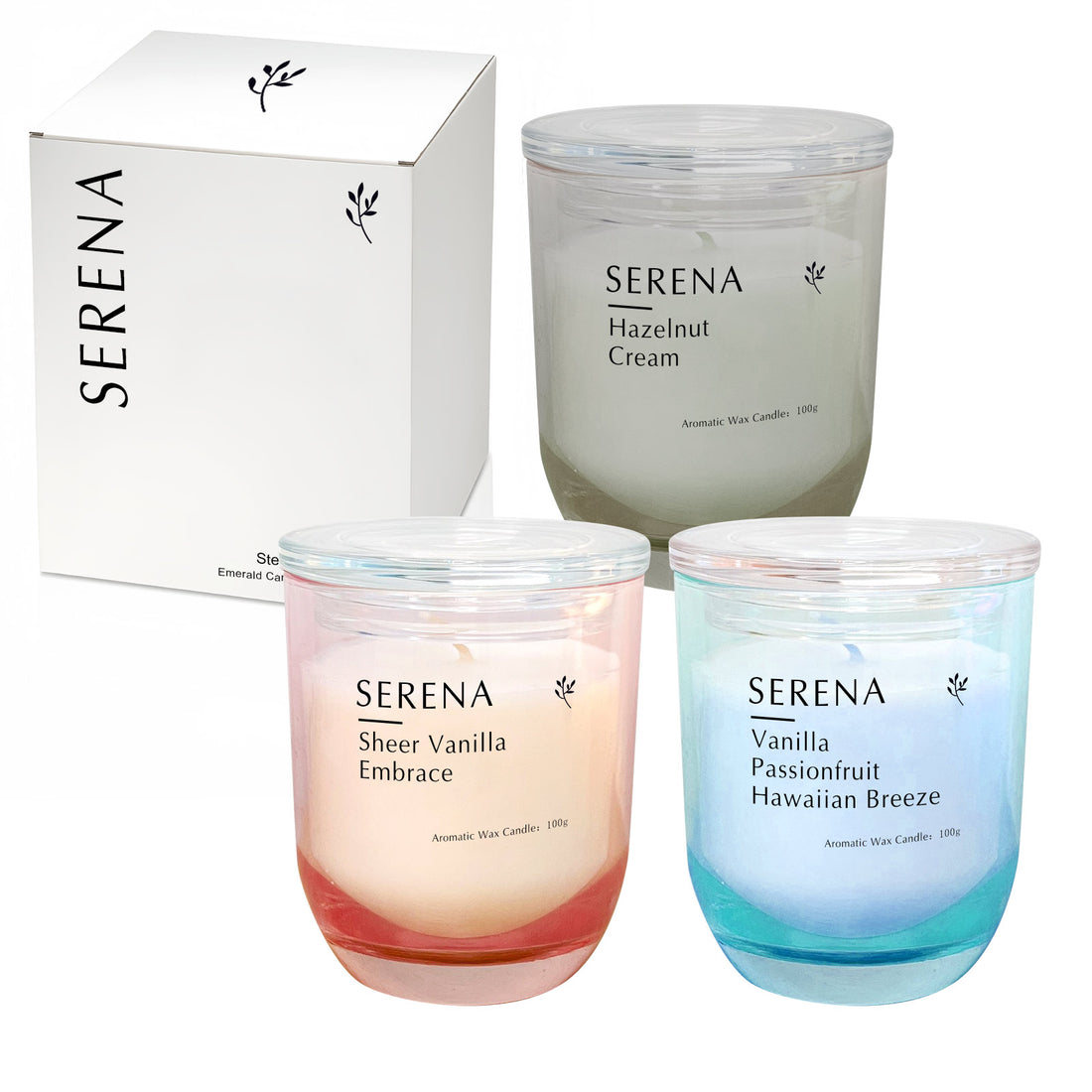 Soy Wax Candles, Serena Jar Candle, Decorative Candles in Jars (100g)