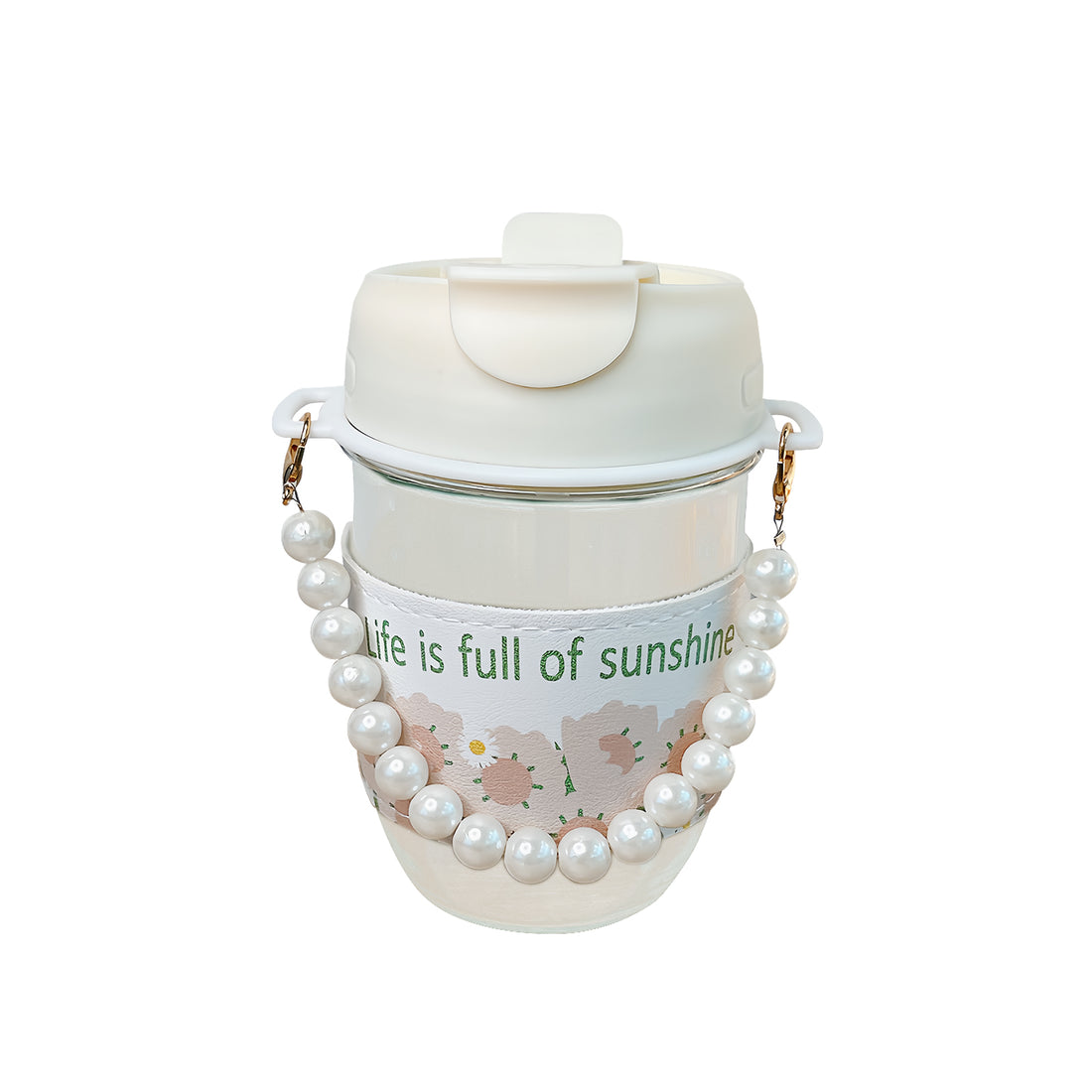 Peal Cup With Lid, Luxury Coffee Cup Birthday Gift