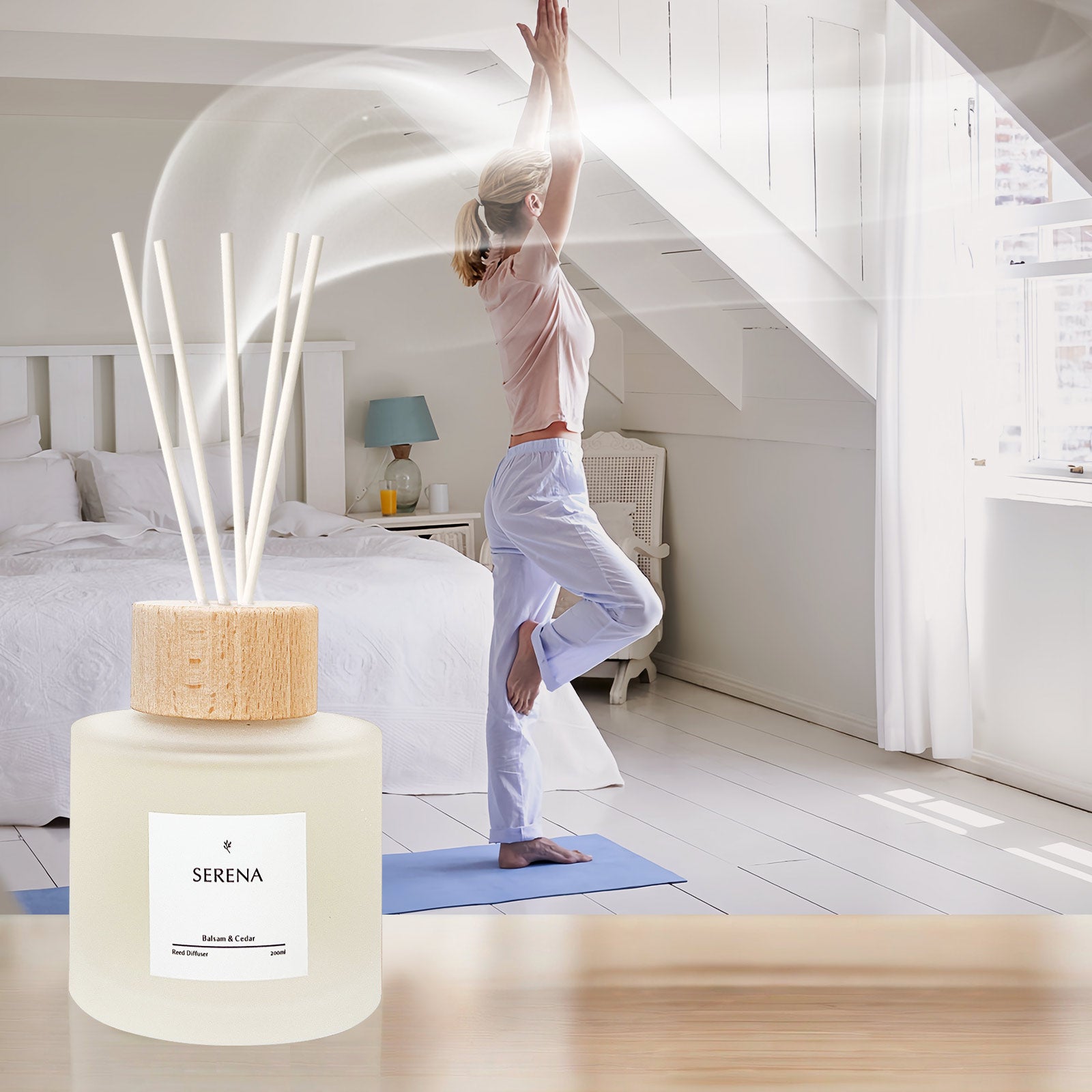 Frosted Glass Diffuser for Home Fragrance, Serena Air Freshener (200ml)