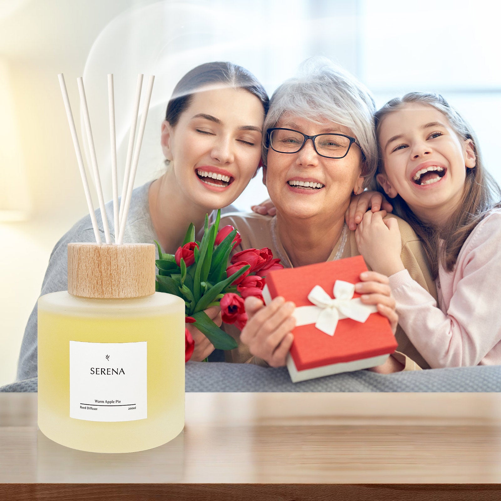 Frosted Glass Diffuser for Home Fragrance, Serena Air Freshener (200ml)