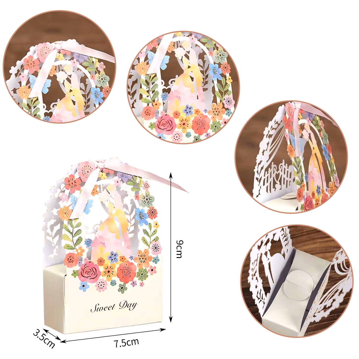 Wedding Favor Candy Boxes, Premium Craft Gift Box Set of 10