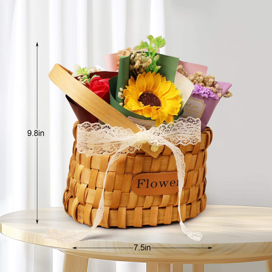 Soap Flower Gift Basket, Elegant Gift Basket for Her, Wedding Gift